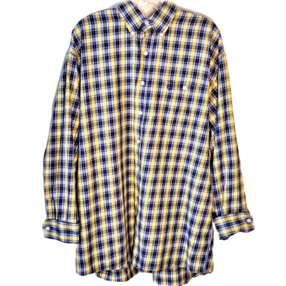 Wrangler George Strait Cowboy Cut Plaid Shirt Western Rodeo Size XL XXL - Picture 1 of 6